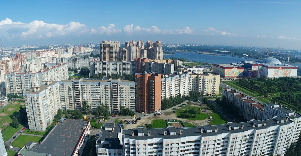 Панорама района с 24 этажа Приморский район
