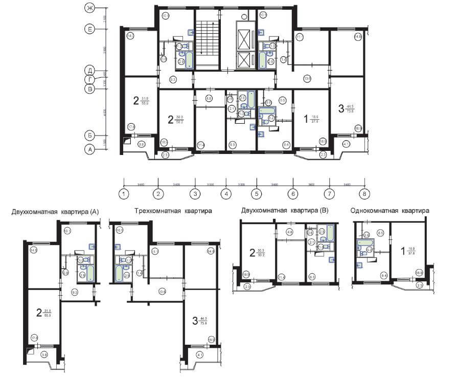 Планировка квартир 44
