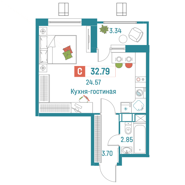 Планировка студии